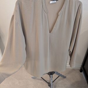 Alfani Taupe V-Neck Blouse